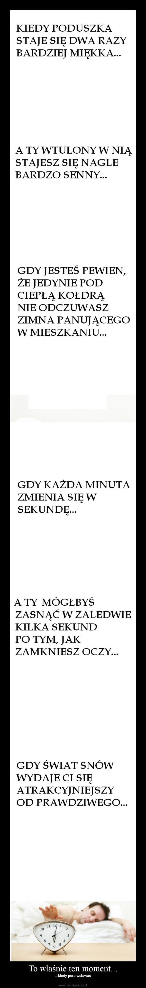 To właśnie ten moment... – ...kiedy pora wstawać 