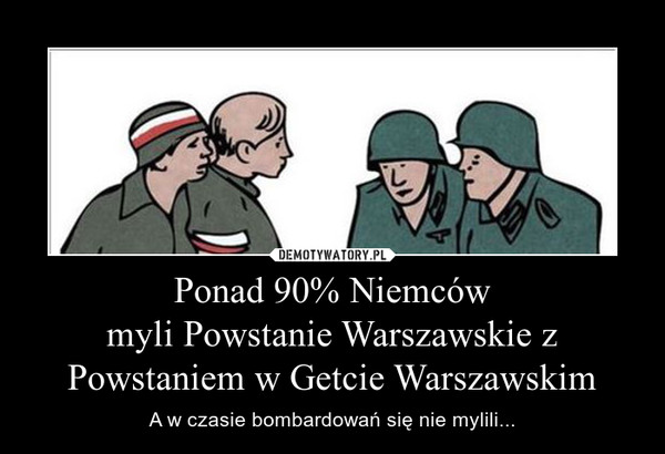Ponad 90% Niemcówmyli Powstanie Warszawskie z Powstaniem w Getcie Warszawskim – A w czasie bombardowań się nie mylili... 