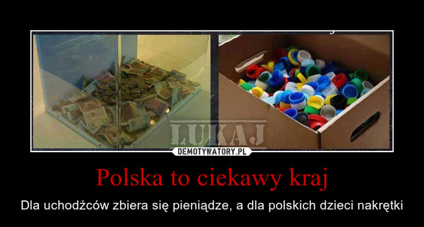 Polska to ciekawy kraj – Dla uchodźców zbiera się pieniądze, a dla polskich dzieci nakrętki 