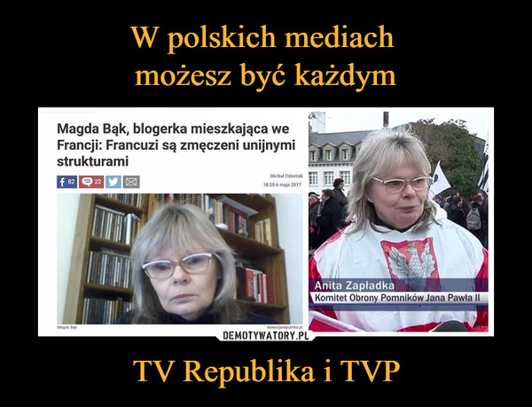 TV Republika i TVP –  Magda Bąk, blogerka mieszkające we FrancjiAnita Zapładka komitet obrony pomników JP2