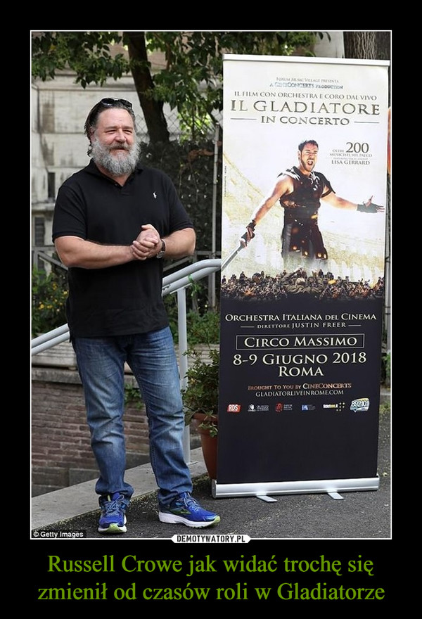 Russell Crowe jak widać trochę się zmienił od czasów roli w Gladiatorze –  