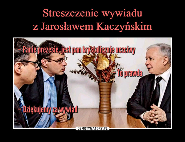 Streszczenie wywiadu
z Jarosławem Kaczyńskim