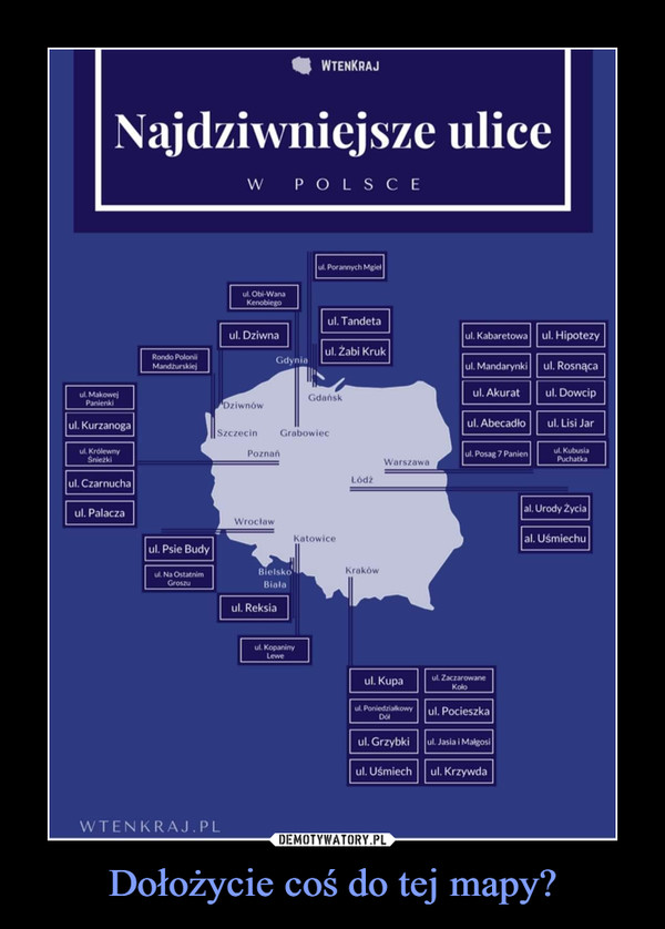 Dołożycie coś do tej mapy? –  Najdziwniejsze ulice w Polsce