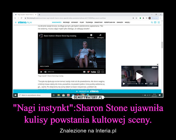 "Nagi instynkt":Sharon Stone ujawniła kulisy powstania kultowej sceny. – Znalezione na Interia.pl 