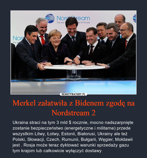 Merkel załatwiła z Bidenem zgodę na Nordstream 2