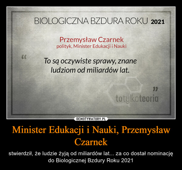 Minister Edukacji i Nauki, Przemysław Czarnek