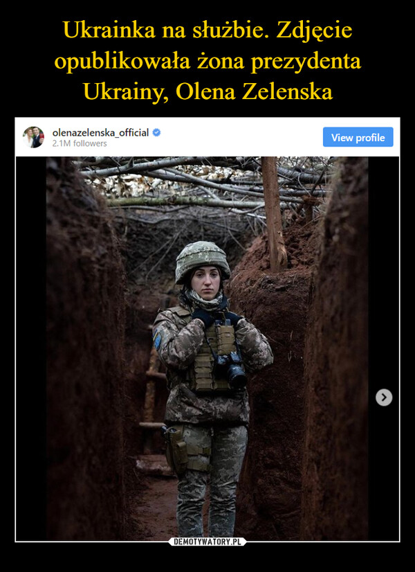 Ukrainka na służbie. Zdjęcie opublikowała żona prezydenta Ukrainy, Olena Zelenska