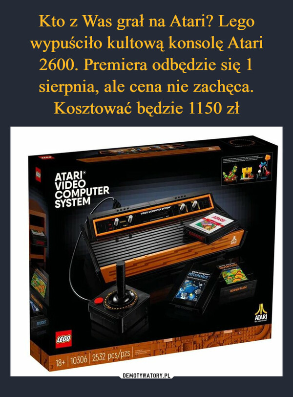 Kto z Was grał na Atari? Lego wypuściło kultową konsolę Atari 2600. Premiera odbędzie się 1 sierpnia, ale cena nie zachęca. Kosztować będzie 1150 zł