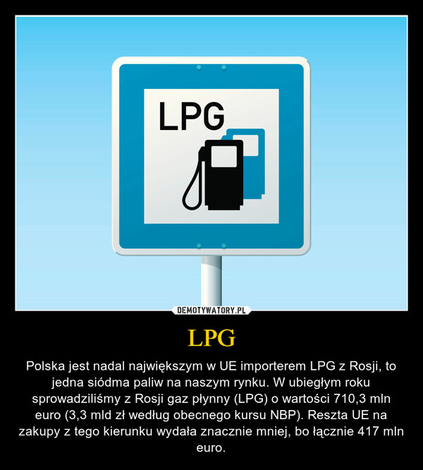 LPG – Polska jest nadal największym w UE importerem LPG z Rosji, to jedna siódma paliw na naszym rynku. W ubiegłym roku sprowadziliśmy z Rosji gaz płynny (LPG) o wartości 710,3 mln euro (3,3 mld zł według obecnego kursu NBP). Reszta UE na zakupy z tego kierunku wydała znacznie mniej, bo łącznie 417 mln euro. LPGU