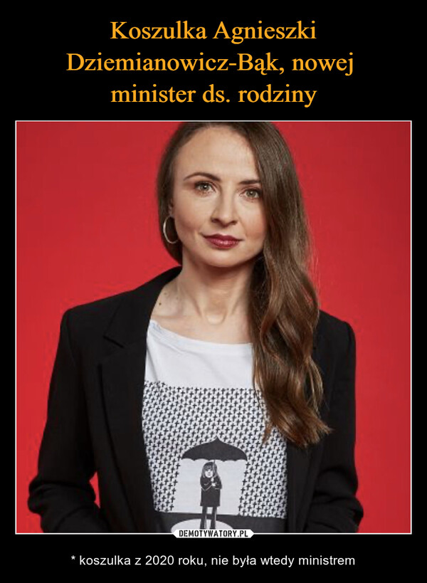  – * koszulka z 2020 roku, nie była wtedy ministrem 