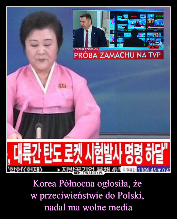 Korea Północna ogłosiła, że 
w przeciwieństwie do Polski, 
nadal ma wolne media