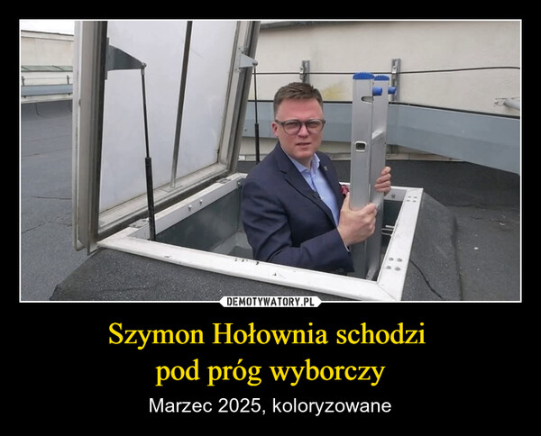 Szymon Hołownia schodzi pod próg wyborczy – Marzec 2025, koloryzowane 2 AT