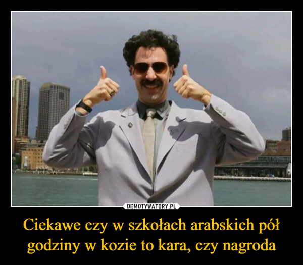 Ciekawe czy w szkołach arabskich pół godziny w kozie to kara, czy nagroda –  